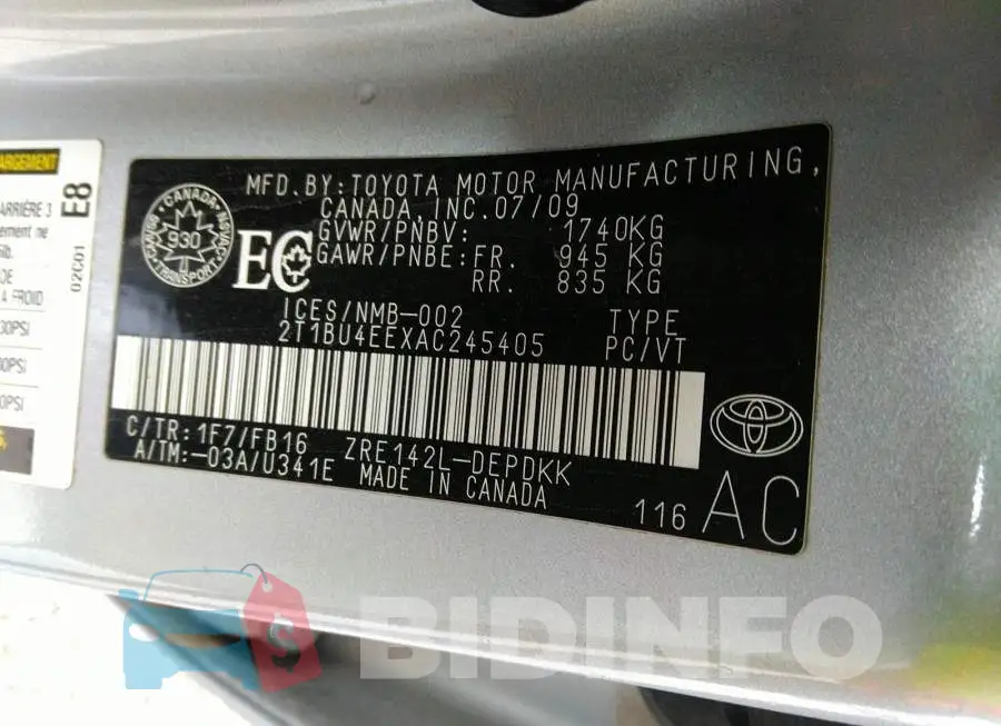 2T1BU4EEXAC245405 Photo# 9