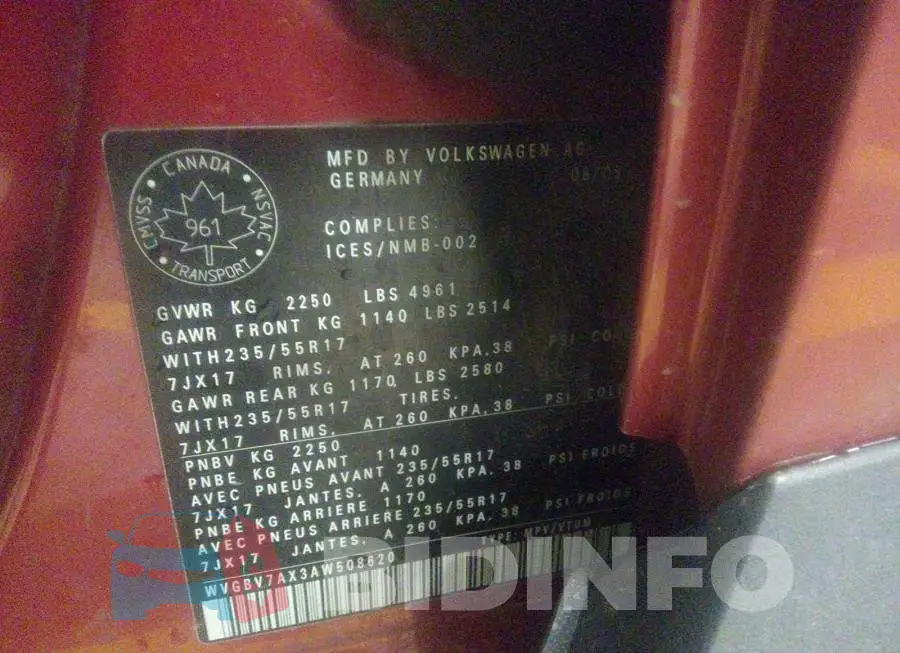 WVGBV7AX3AW508620 Photo# 9