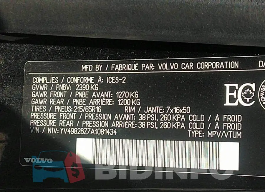 YV4982BZ7A1081434 Photo# 9