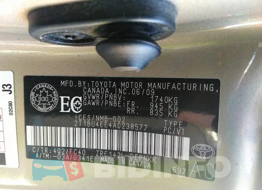 2T1BU4EE4AC238577 Photo# 9