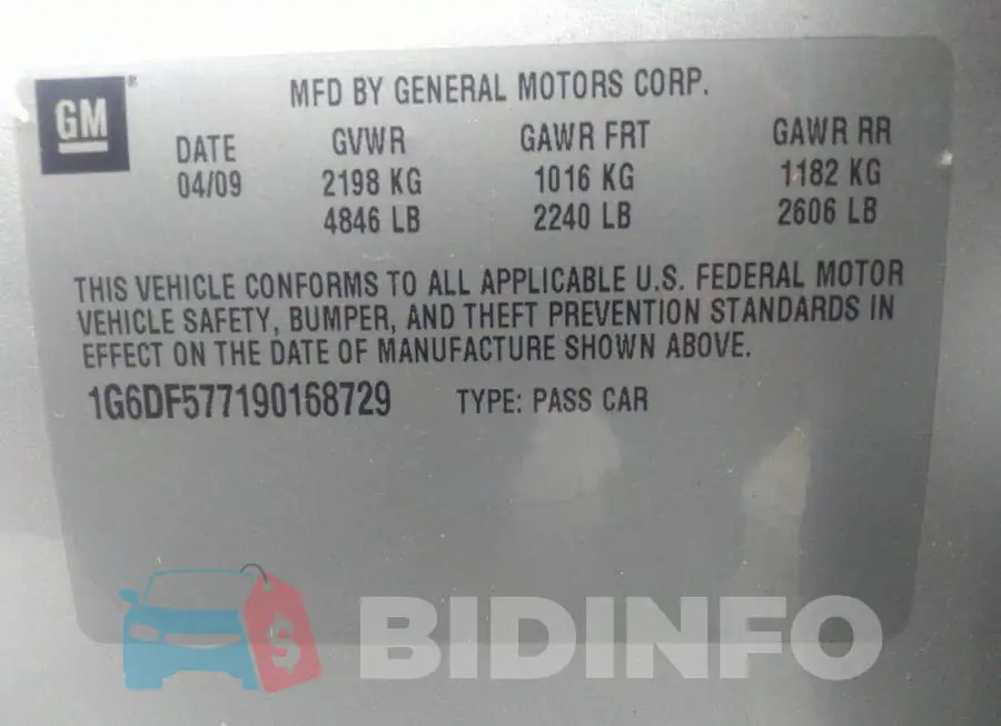 1G6DF577190168729 Photo# 9