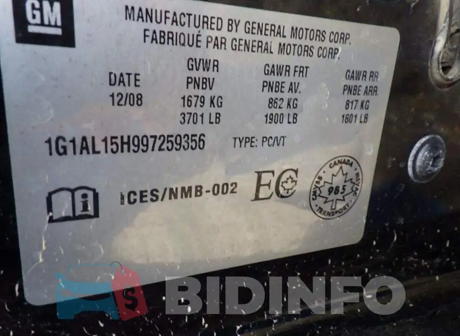 1G1AL15H997259356 Photo# 8