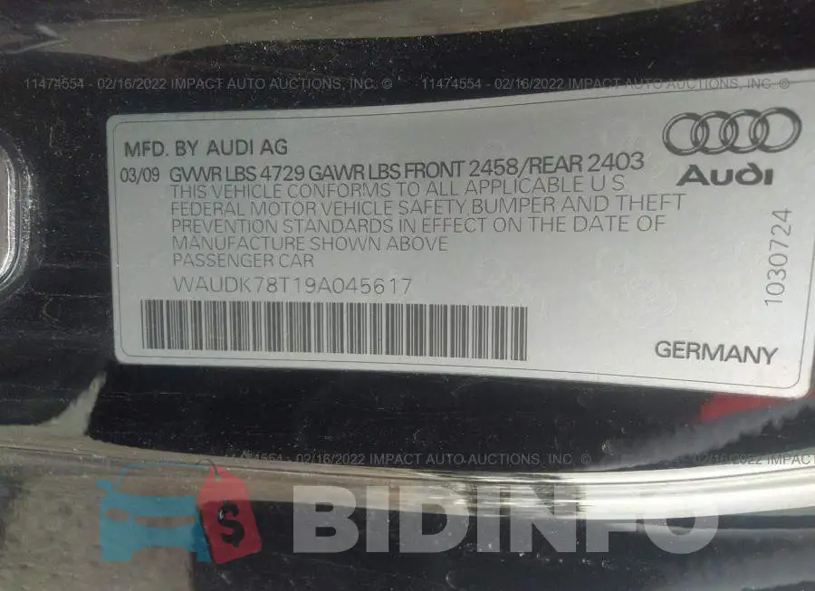 WAUDK78T19A045617 Photo# 9