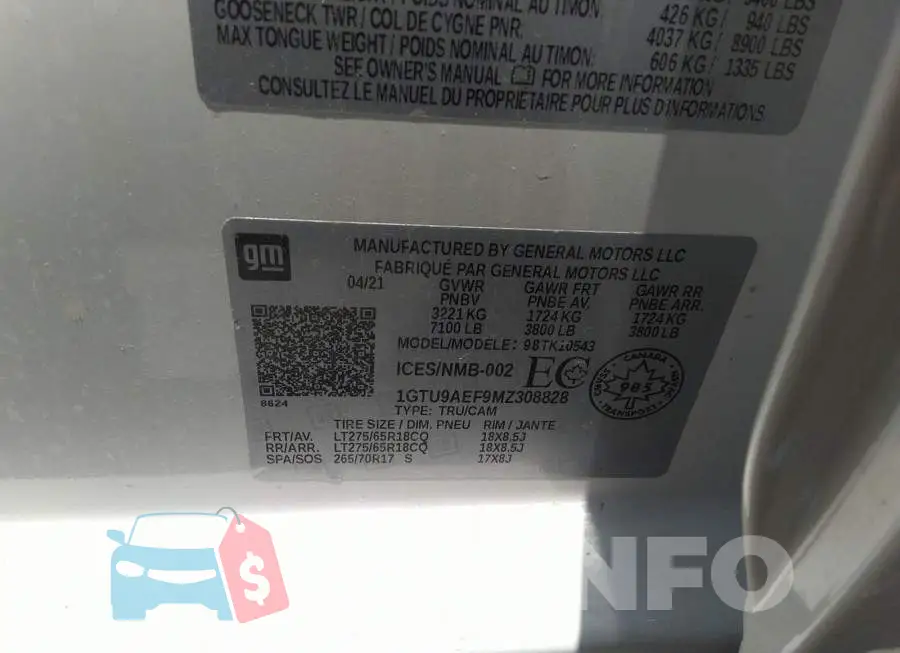 1GTU9AEF9MZ308828 Photo# 9