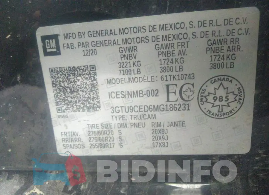 3GTU9CED6MG186231 Photo# 9
