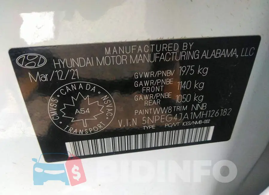 5NPEG4JA1MH126182 Photo# 9