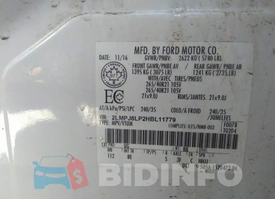 2LMPJ8LP2HBL11779 Photo# 9