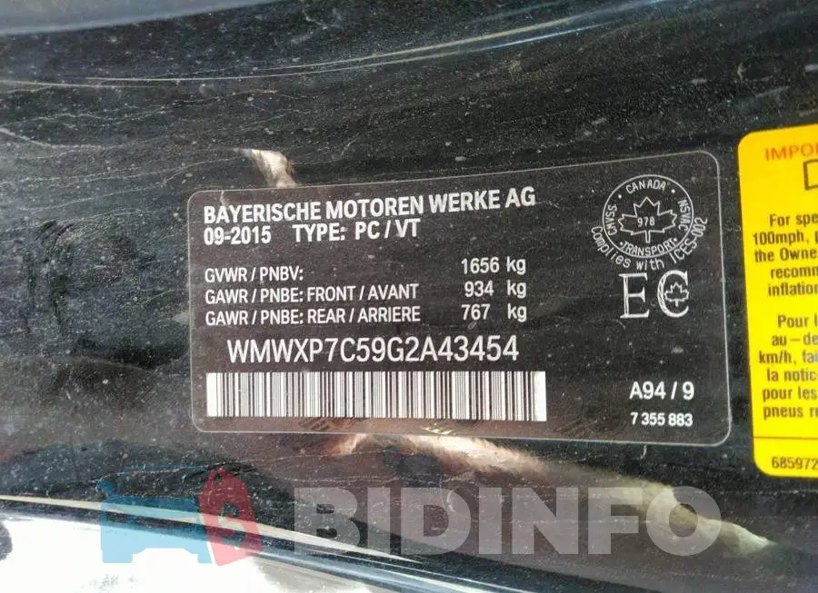 WMWXP7C59G2A43454 Photo# 9