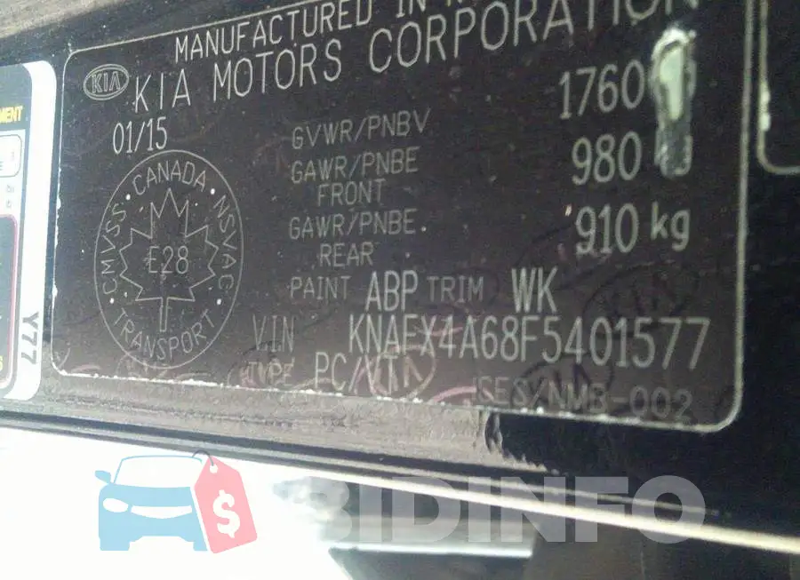 KNAFX4A68F5401577 Photo# 9