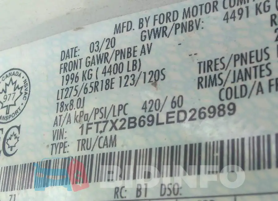 1FT7X2B69LED26989 Photo# 9