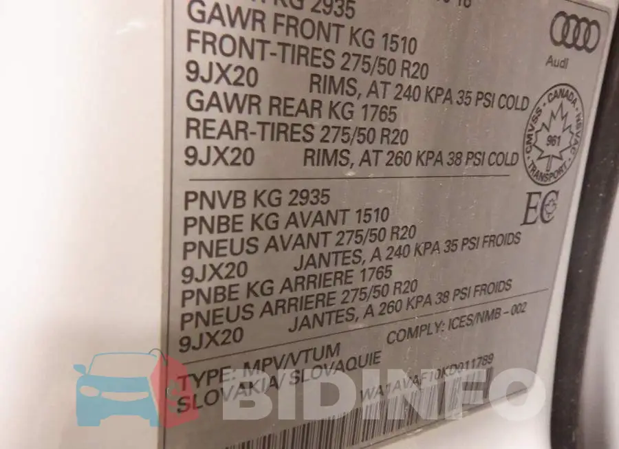 WA1AVAF10KD011789 Photo# 9