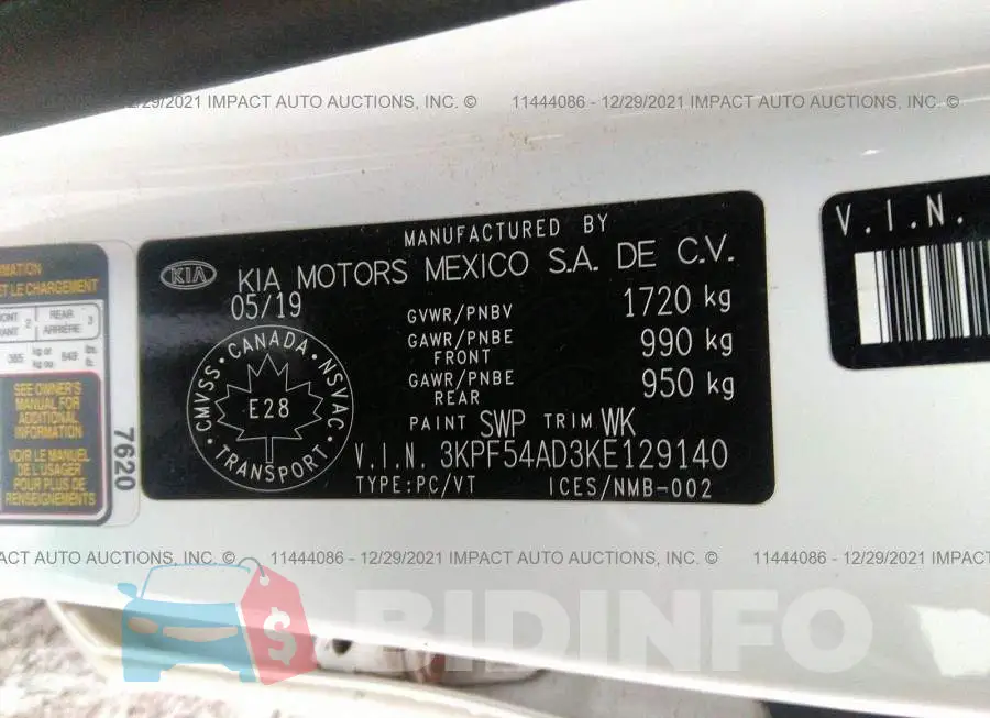 3KPF54AD3KE129140 Photo# 9