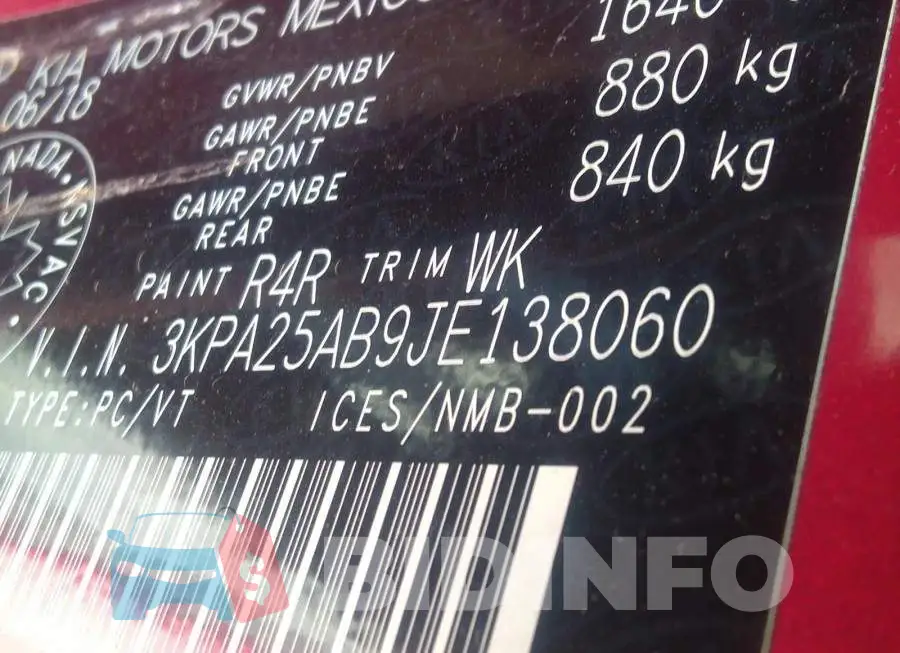 3KPA25AB9JE138060 Photo# 9