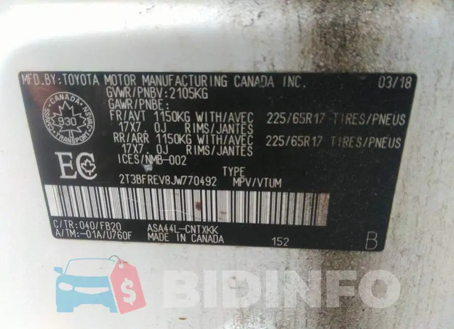 2T3BFREV8JW770492 Photo# 9
