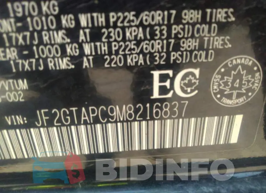 JF2GTAPC9M8216837 Photo# 9