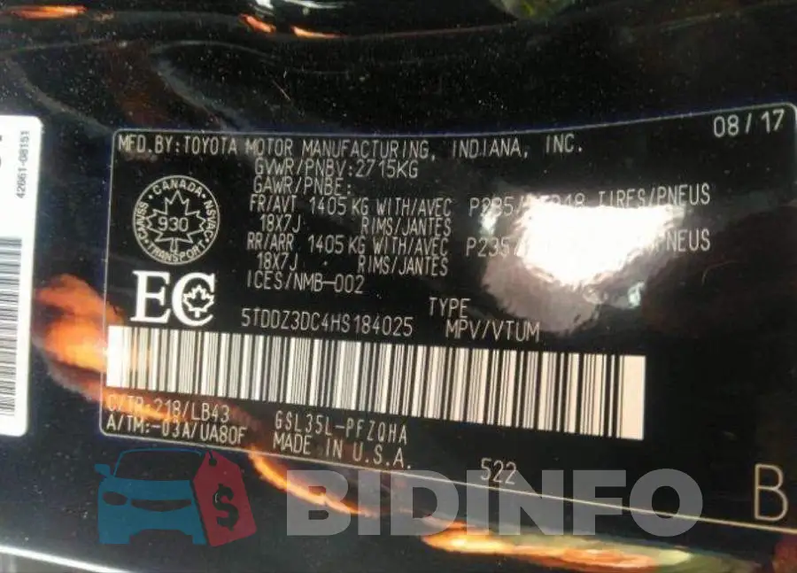 5TDDZ3DC4HS184025 Photo# 10