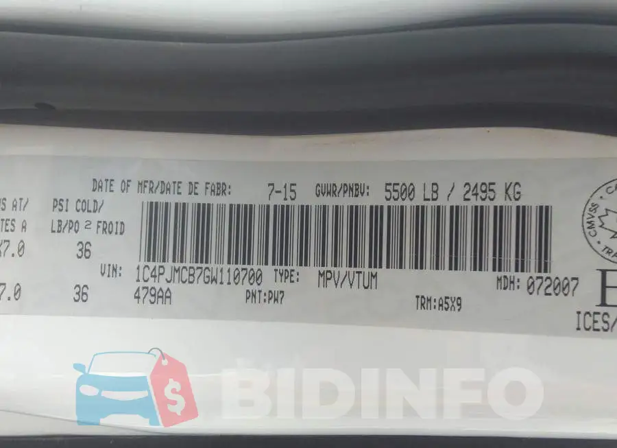 1C4PJMCB7GW110700 Photo# 9