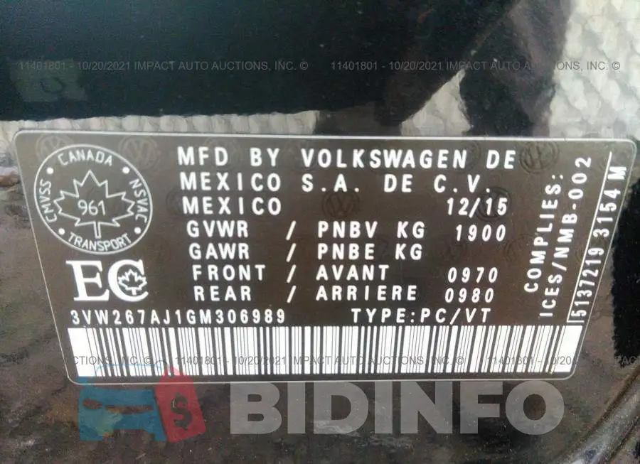 3VW267AJ1GM306989 Photo# 9