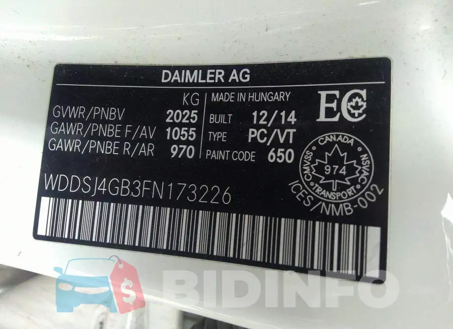 WDDSJ4GB3FN173226 Photo# 9