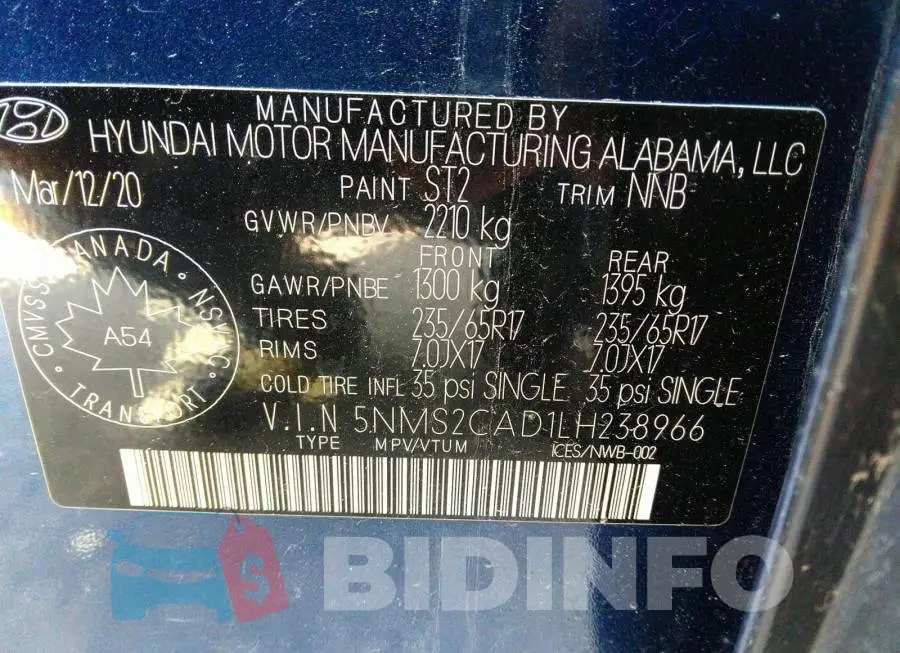 5NMS2CAD1LH238966 Photo# 9