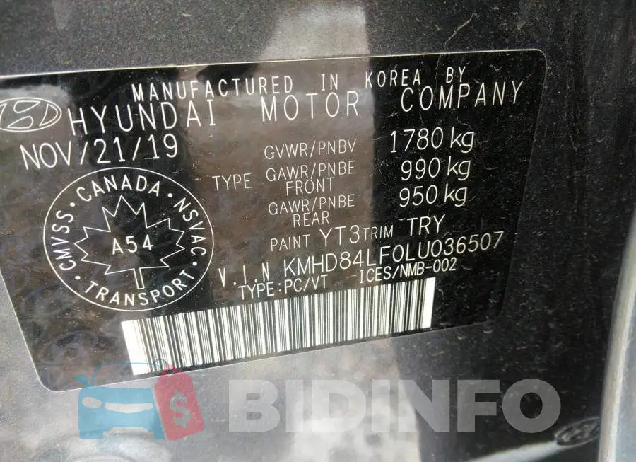 KMHD84LF0LU036507 Photo# 9