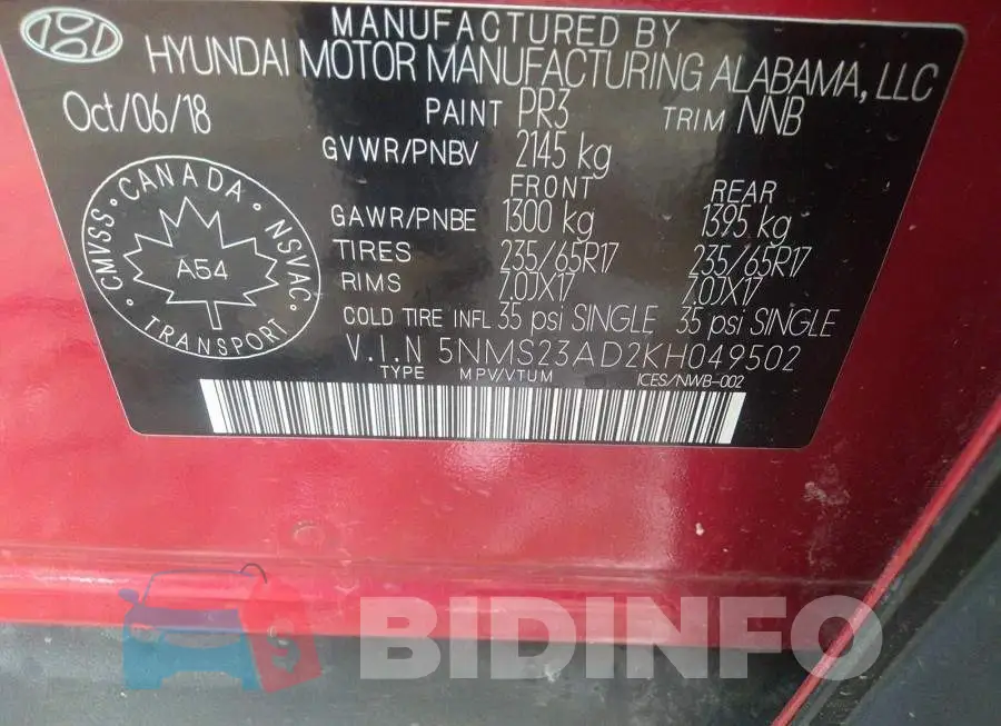 5NMS23AD2KH049502 Photo# 9