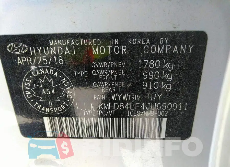 KMHD84LF4JU690911 Photo# 9
