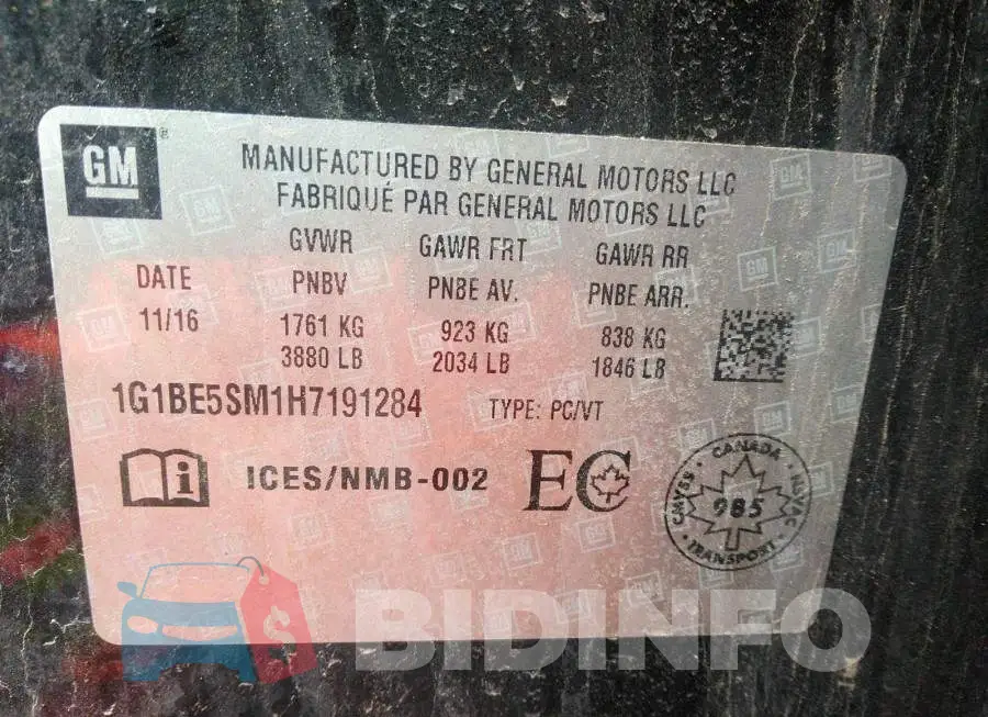 1G1BE5SM1H7191284 Photo# 9