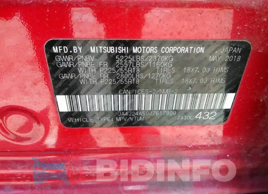 JA4J24A50JZ617809 Photo# 9