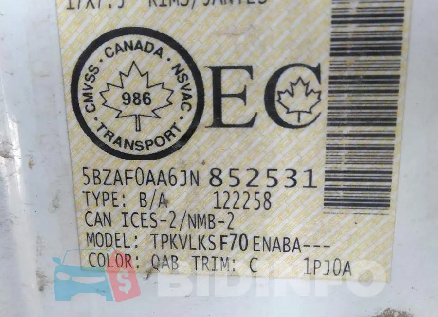5BZAF0AA6JN852531 Photo# 9