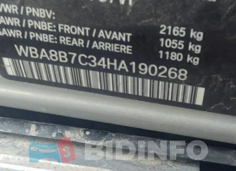 WBA8B7C34HA190268 Photo# 9