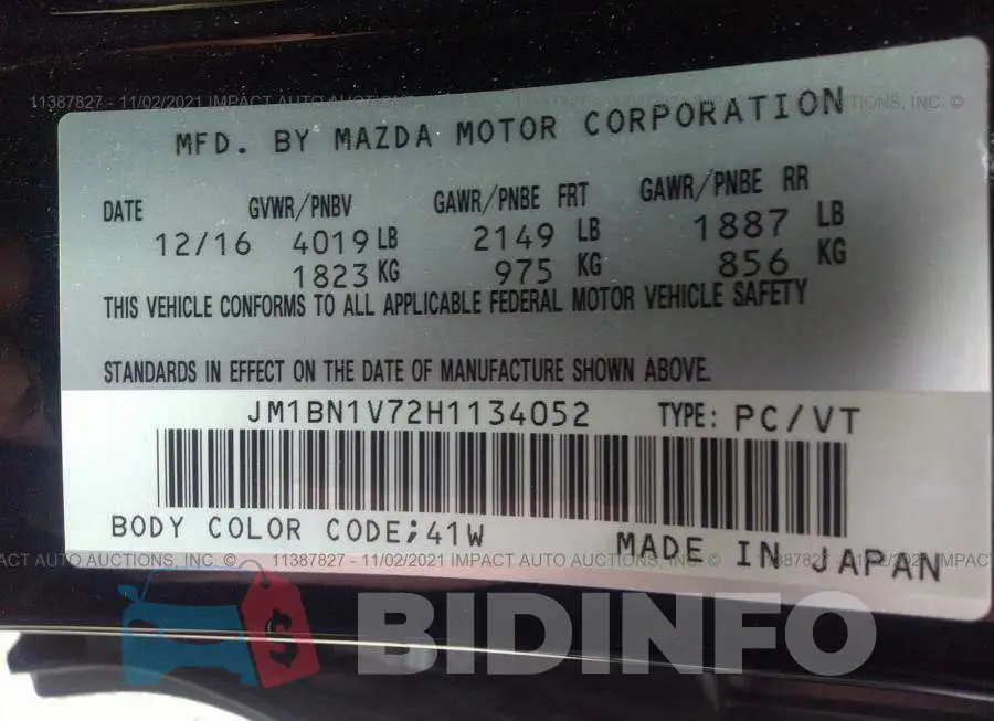JM1BN1V72H1134052 Photo# 9
