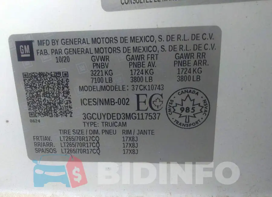 3GCUYDED3MG117537 Photo# 9