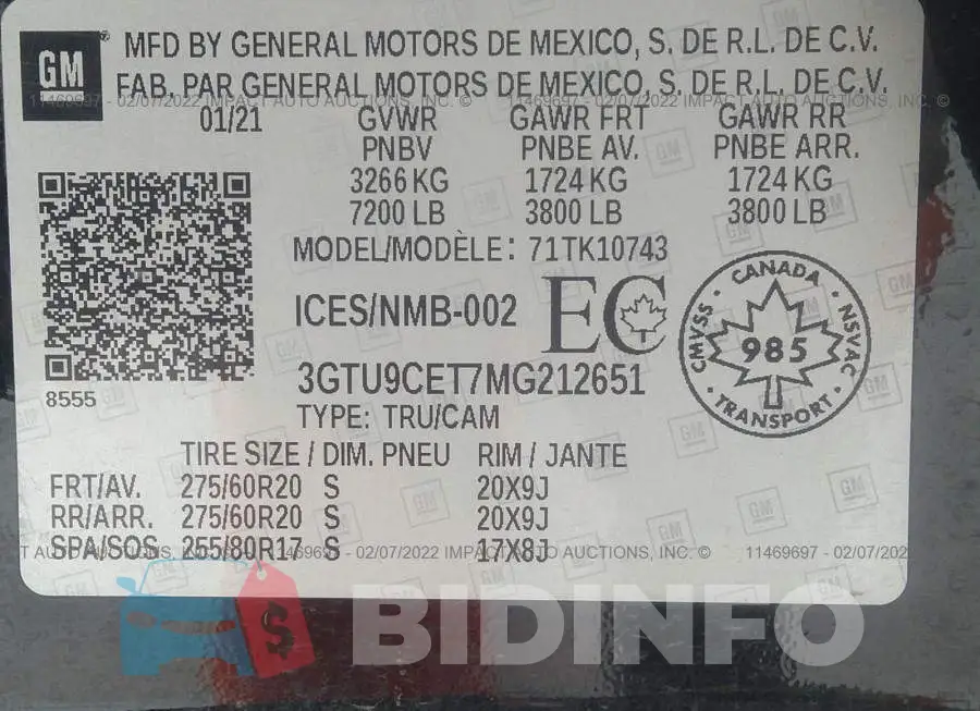 3GTU9CET7MG212651 Photo# 9