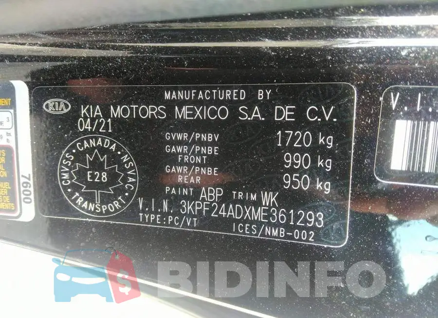3KPF24ADXME361293 Photo# 9