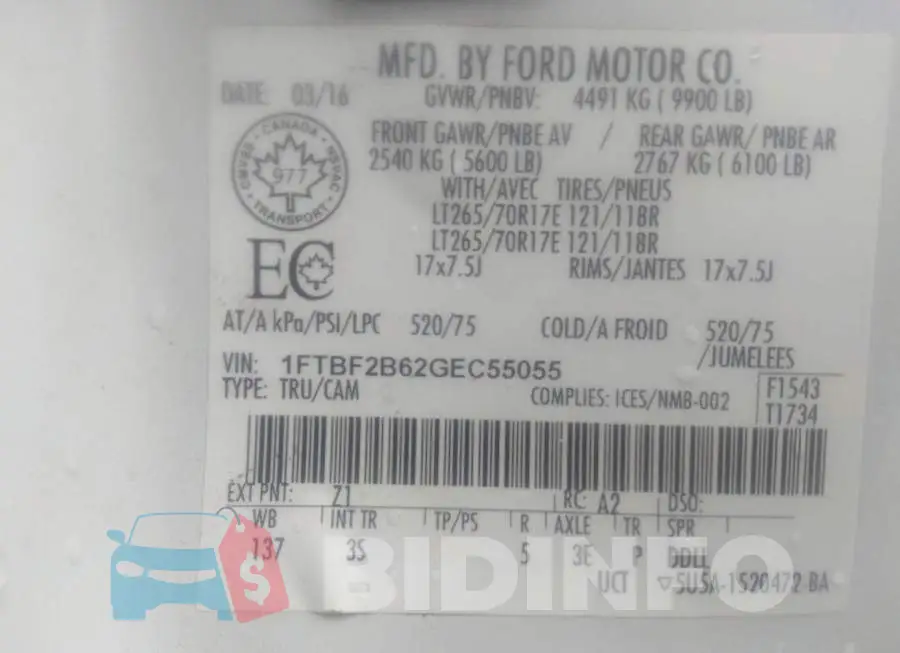 1FTBF2B62GEC55055 Photo# 9