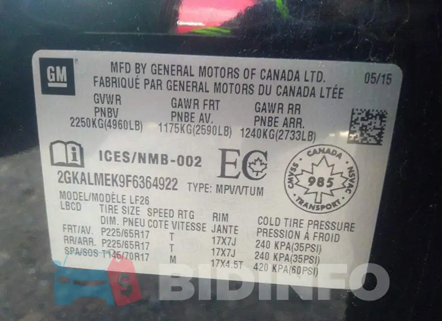 2GKALMEK9F6364922 Photo# 9