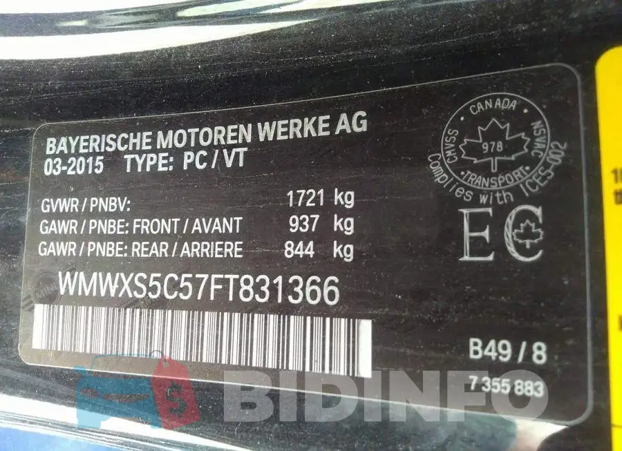 WMWXS5C57FT831366 Photo# 9