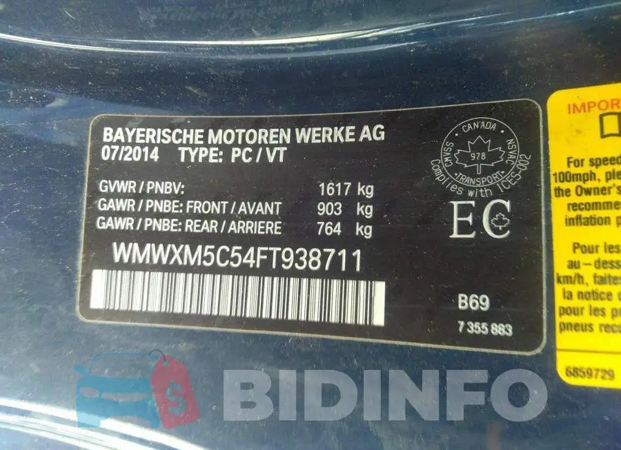 WMWXM5C54FT938711 Photo# 9