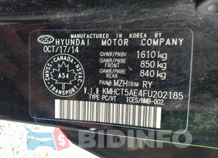 KMHCT5AE4FU202185 Photo# 9