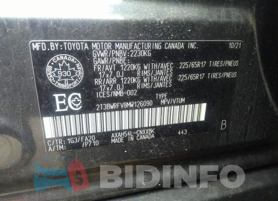 2T3BWRFV8MW126090 Photo# 9