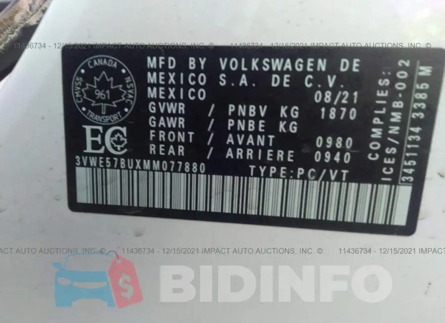 3VWE57BUXMM077880 Photo# 9