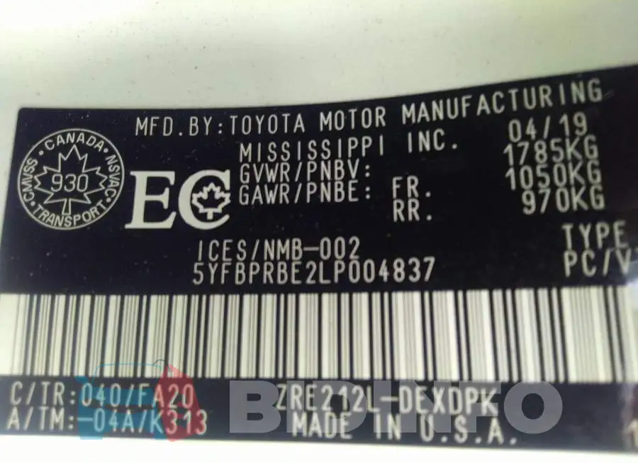 5YFBPRBE2LP004837 Photo# 9
