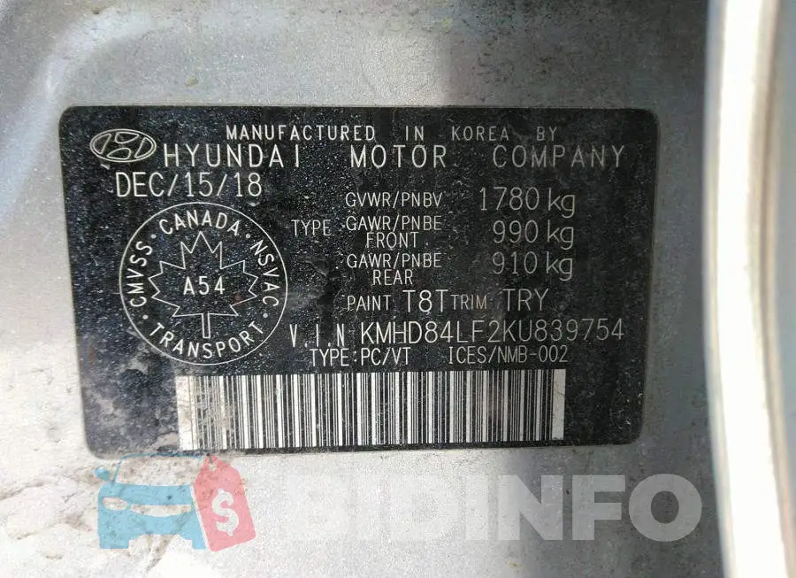 KMHD84LF2KU839754 Photo# 9