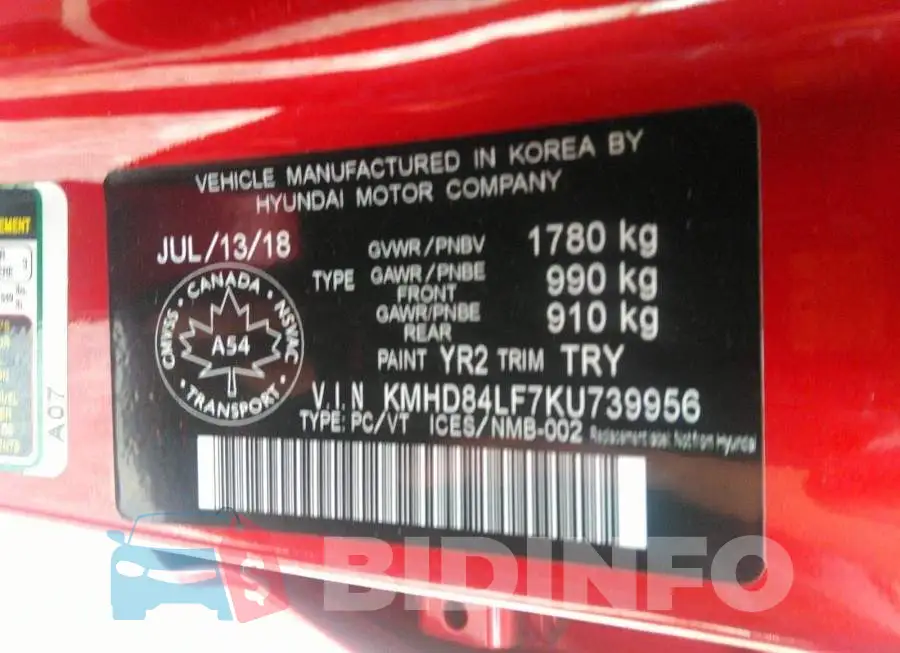 KMHD84LF7KU739956 Photo# 9