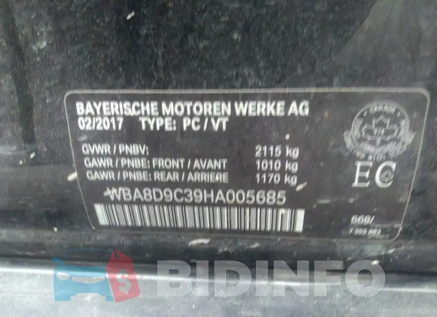 WBA8D9C39HA005685 Photo# 9