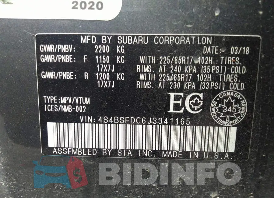 4S4BSFDC6J3341165 Photo# 9