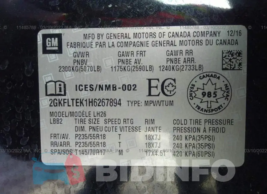 2GKFLTEK1H6267894 Photo# 9