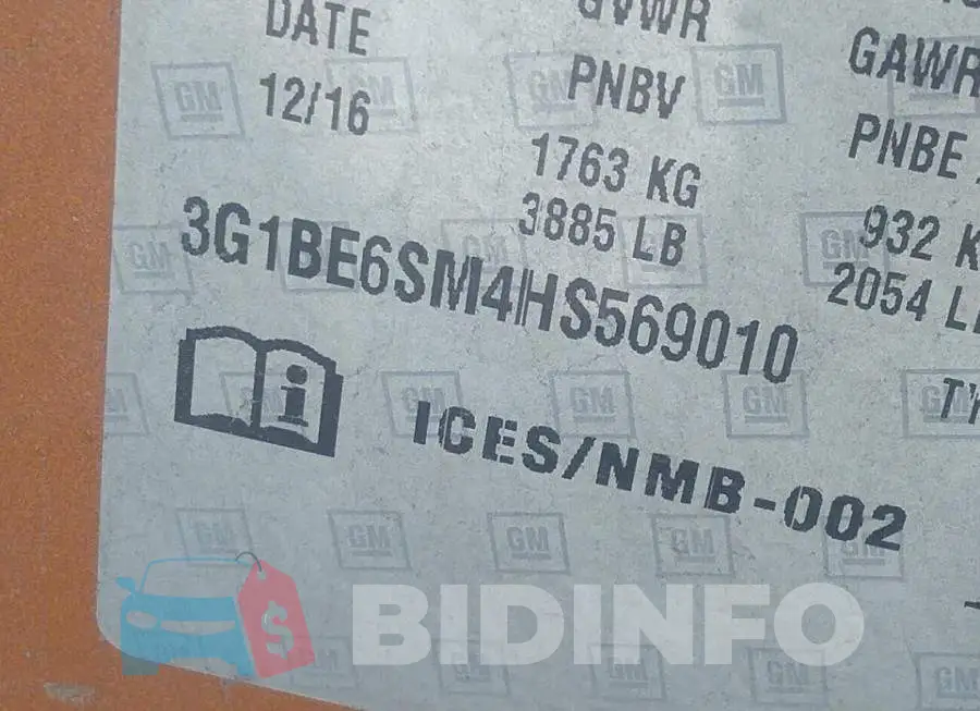 3G1BE6SM4HS569010 Photo# 9
