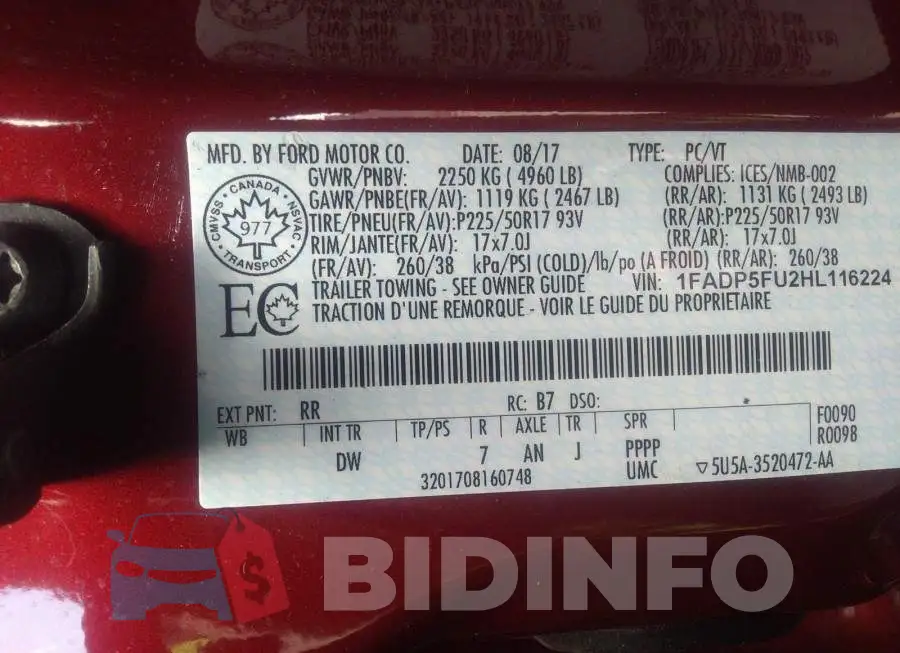 1FADP5FU2HL116224 Photo# 9